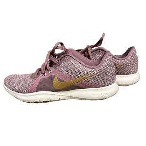Nike Flex Trainer 8 AMP Gym/Training Shoes Plum/Gold BV9967 500 • Size: 8 • Used